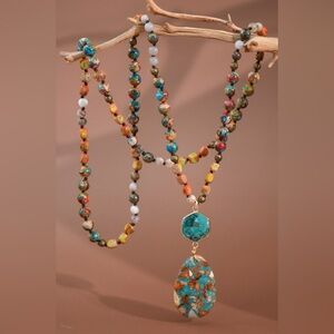 Sunfire Aura Gemstone Statement Necklace